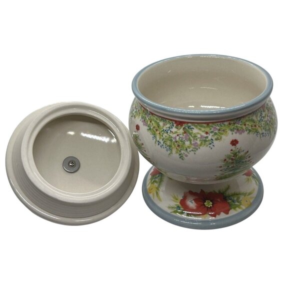 The Pioneer Woman HOLIDAY CHEER 5" Tall Christmas Pedestal Lidded CANDY DISH - Picture 2 of 16